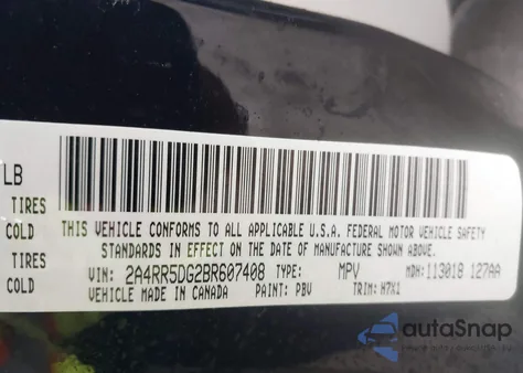 2011 Chrysler Town & Country Touring from USA, damaged, VIN 2A4RR5DG2BR607408